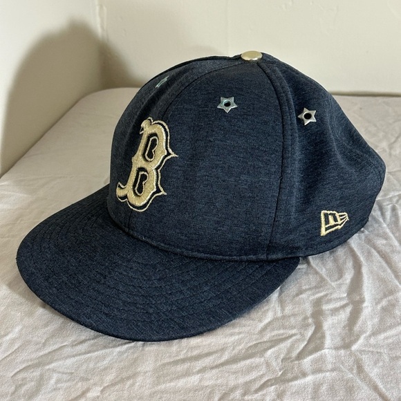 New Era 59FIFTY Boston Red Sox 2017 All-Star Game Hat 7 1/2 Navy & Gold MLB - Picture 2 of 5